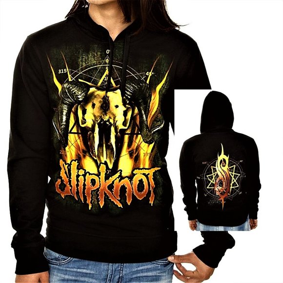 Slipknot Pullover Hoodie Goat Skull Logo heavy nu metal rock Official M NWT - Picture 1 of 3